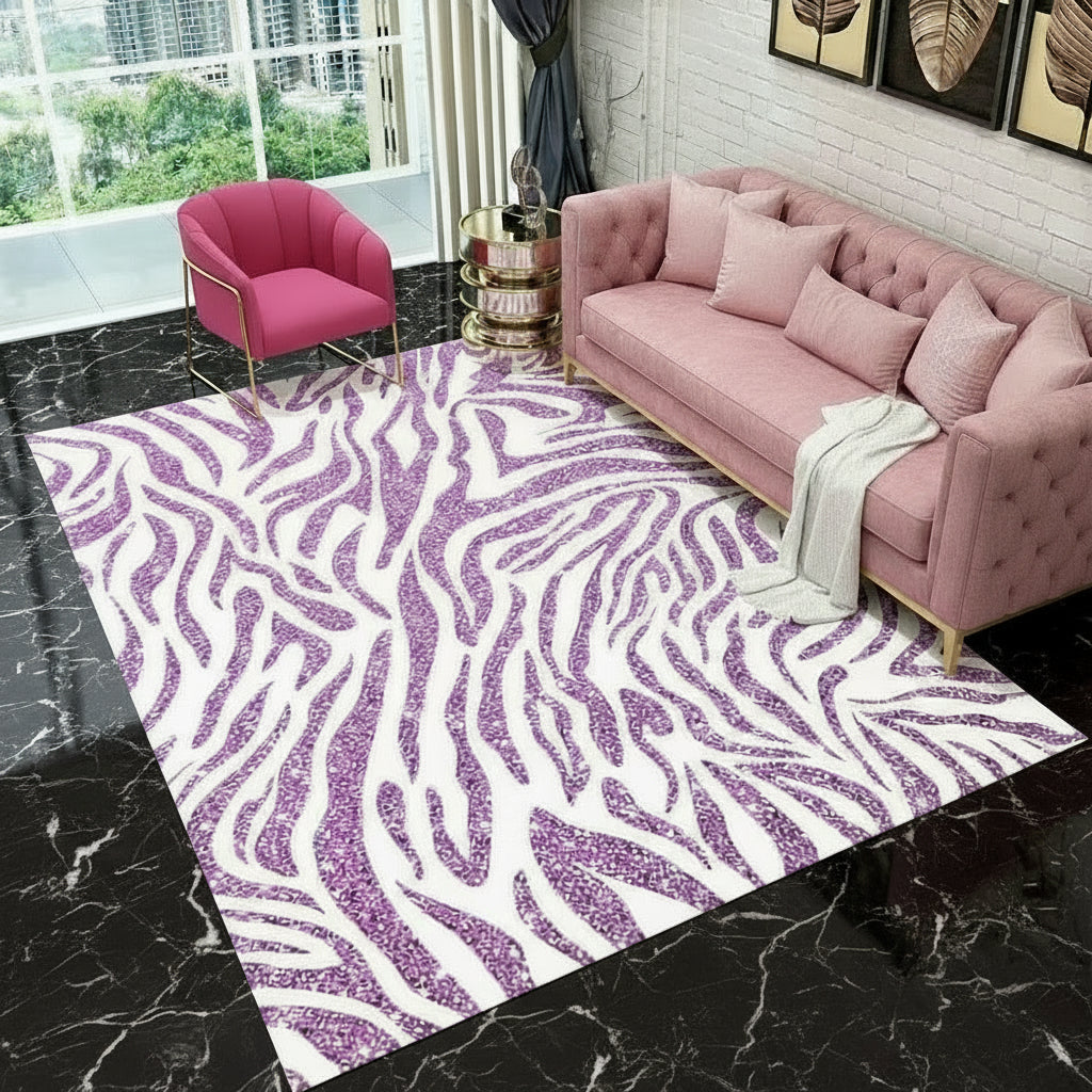 Tapis zébré coloré 3D