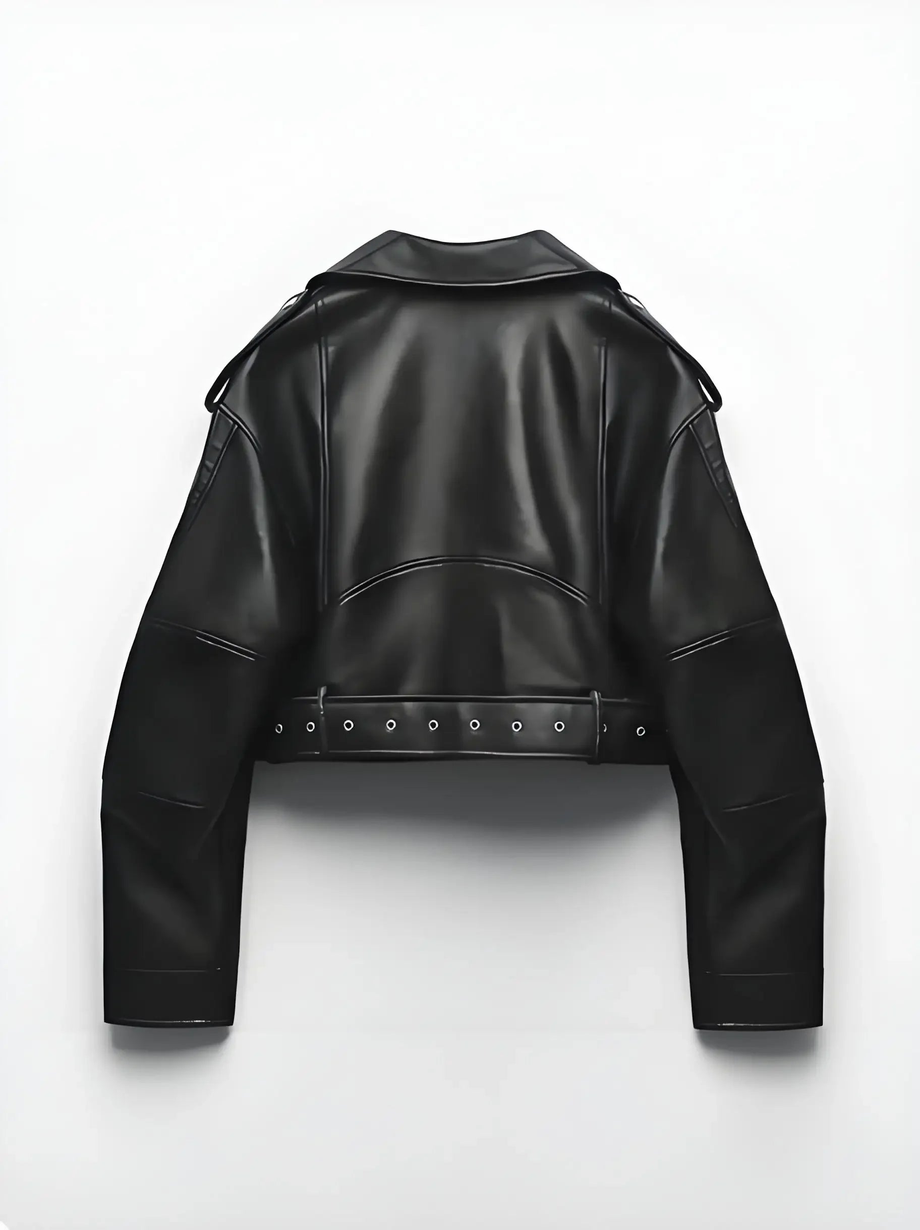 Veste courte oversize en similicuir vintage