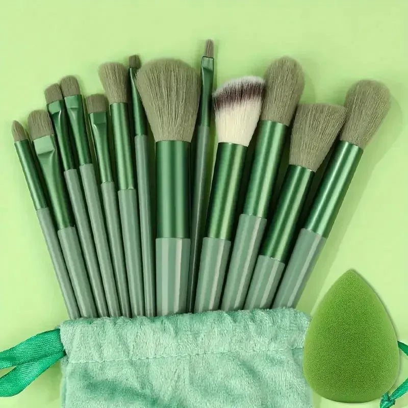 Set de 13 Pinceaux de Maquillage Professionnels – Poils Doux pour Teint, Poudre, Fard et Estompe