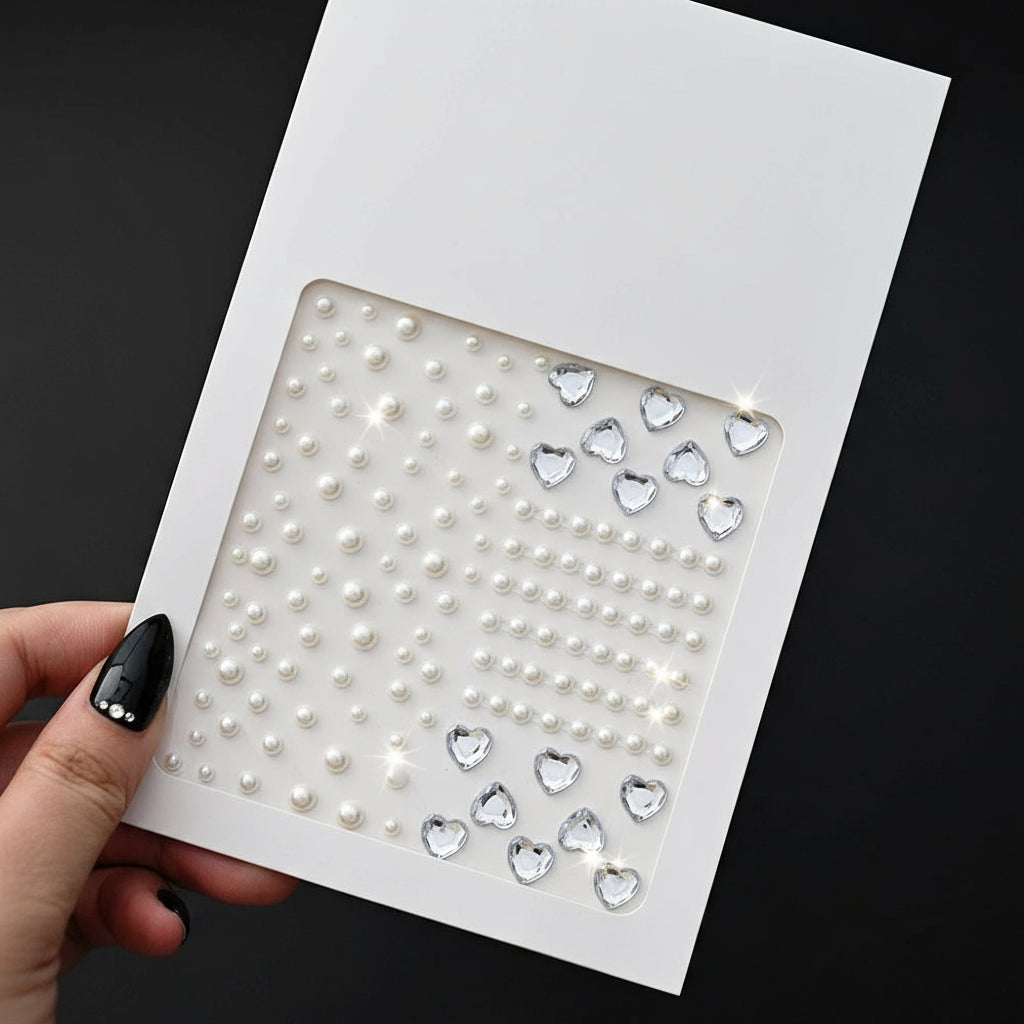 Plaquette de Strass 3D Colorés Autocollants pour Visage – Tatouages Éphémères Étincelants, Waterproof, Idéal Festival & Maquillage