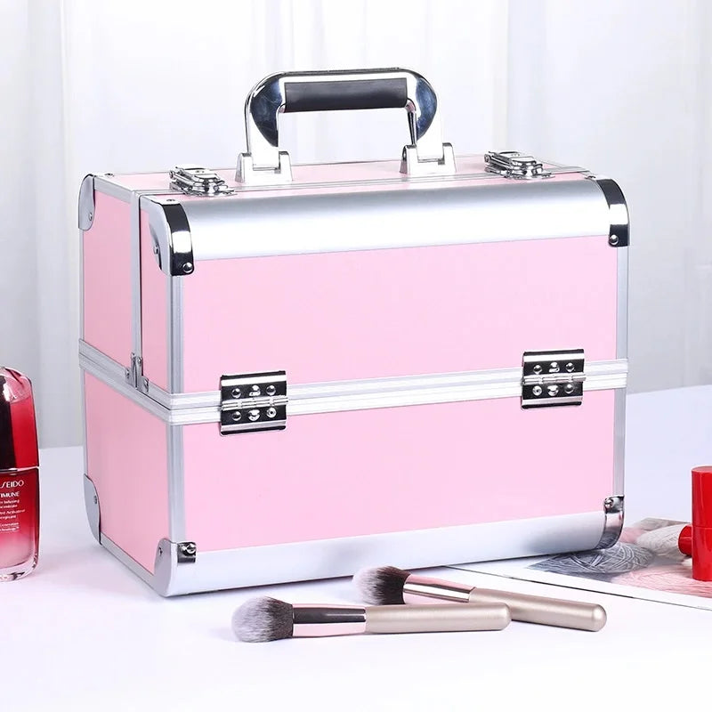 Mallette Maquillage Professionnelle – Boîte Portable en Aluminium