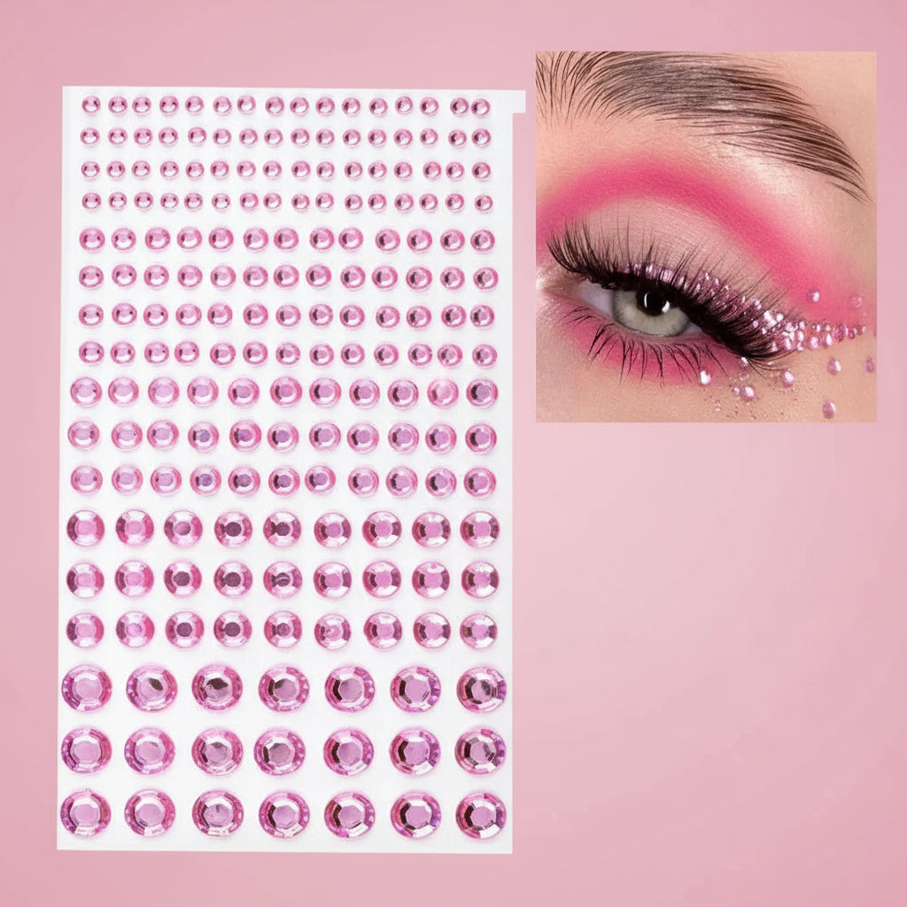 Plaquettes de Strass Autocollants 3D pour Visage & Yeux – Tatouages Éphémères Diamantés pour Maquillage