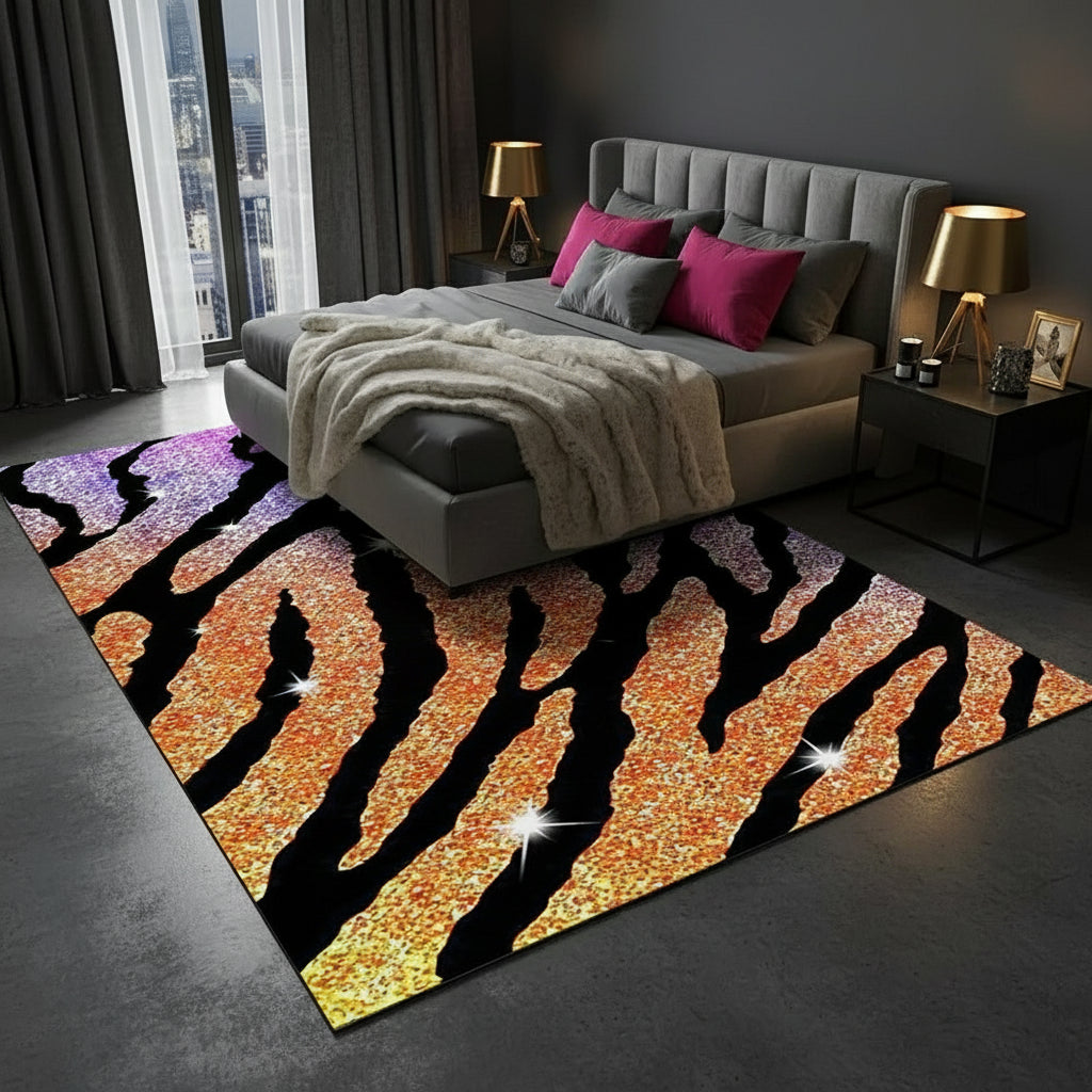 Tapis zébré coloré 3D