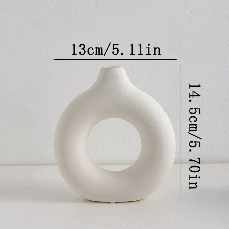 Vase blanc nordique design – Pot à plante en plastique pour déco florale
