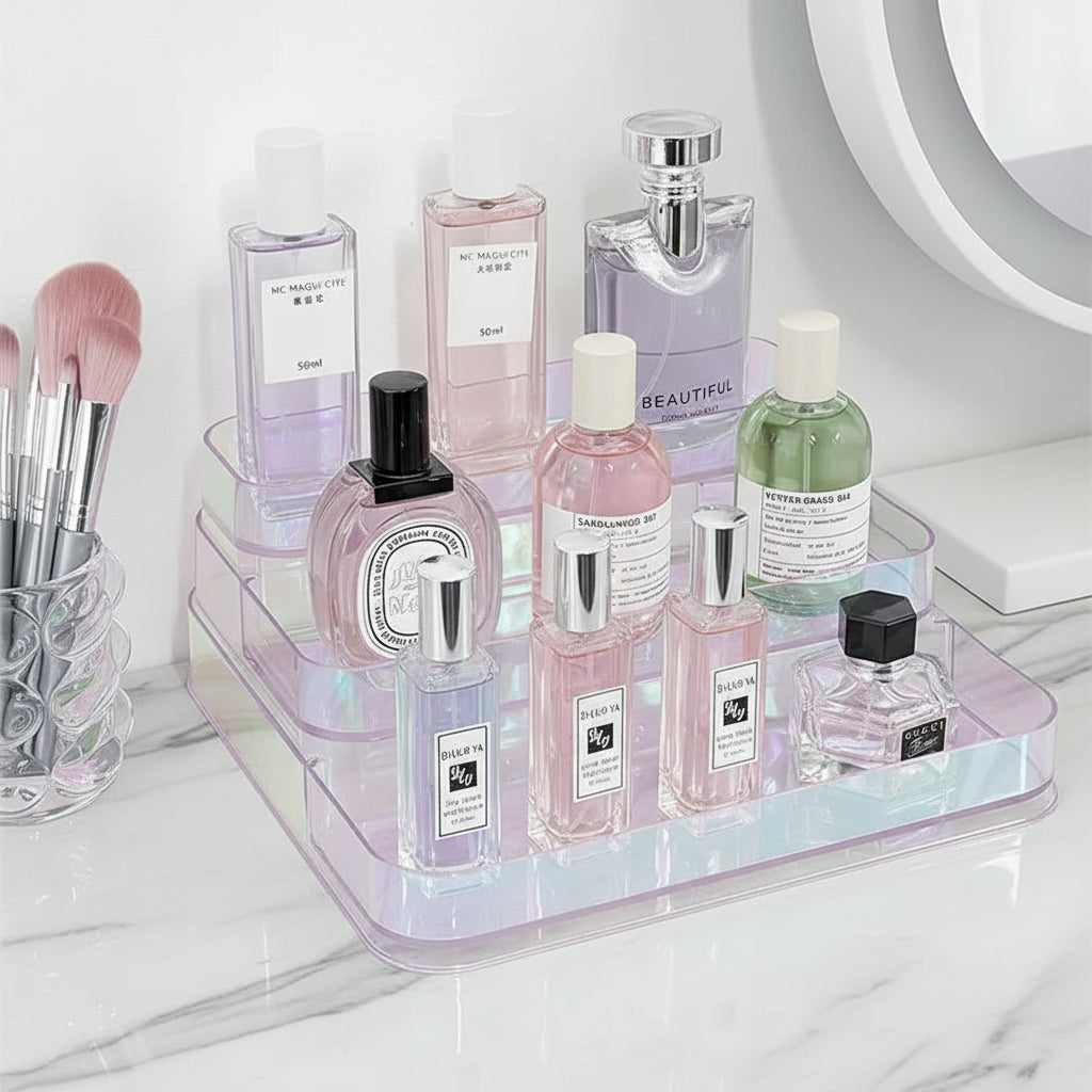 Étagère de Bureau pour Parfums et Cosmétiques – Organisateur d’Angle