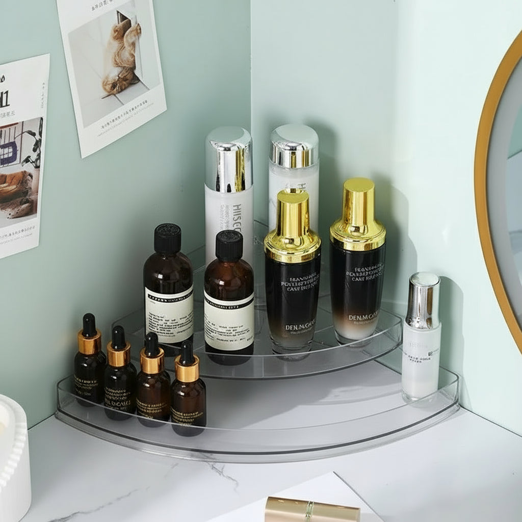 Étagère de Bureau pour Parfums et Cosmétiques – Organisateur d’Angle