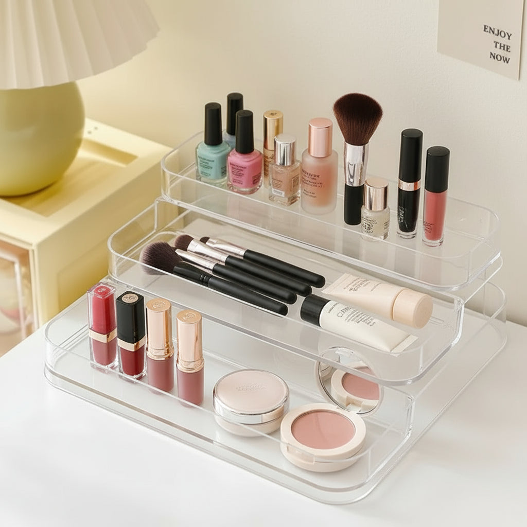 Étagère de Bureau pour Parfums et Cosmétiques – Organisateur d’Angle
