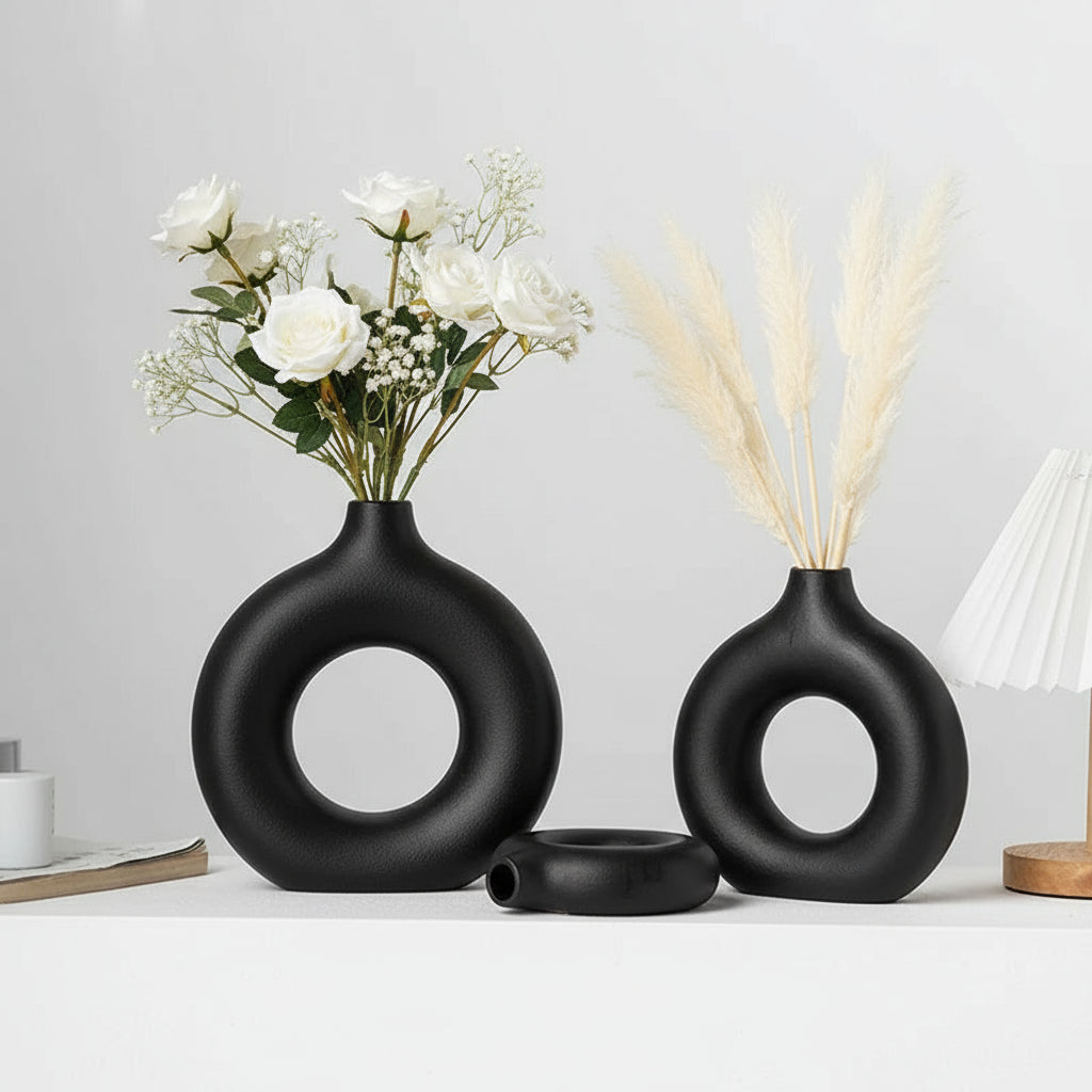 Vase blanc nordique design – Pot à plante en plastique pour déco florale
