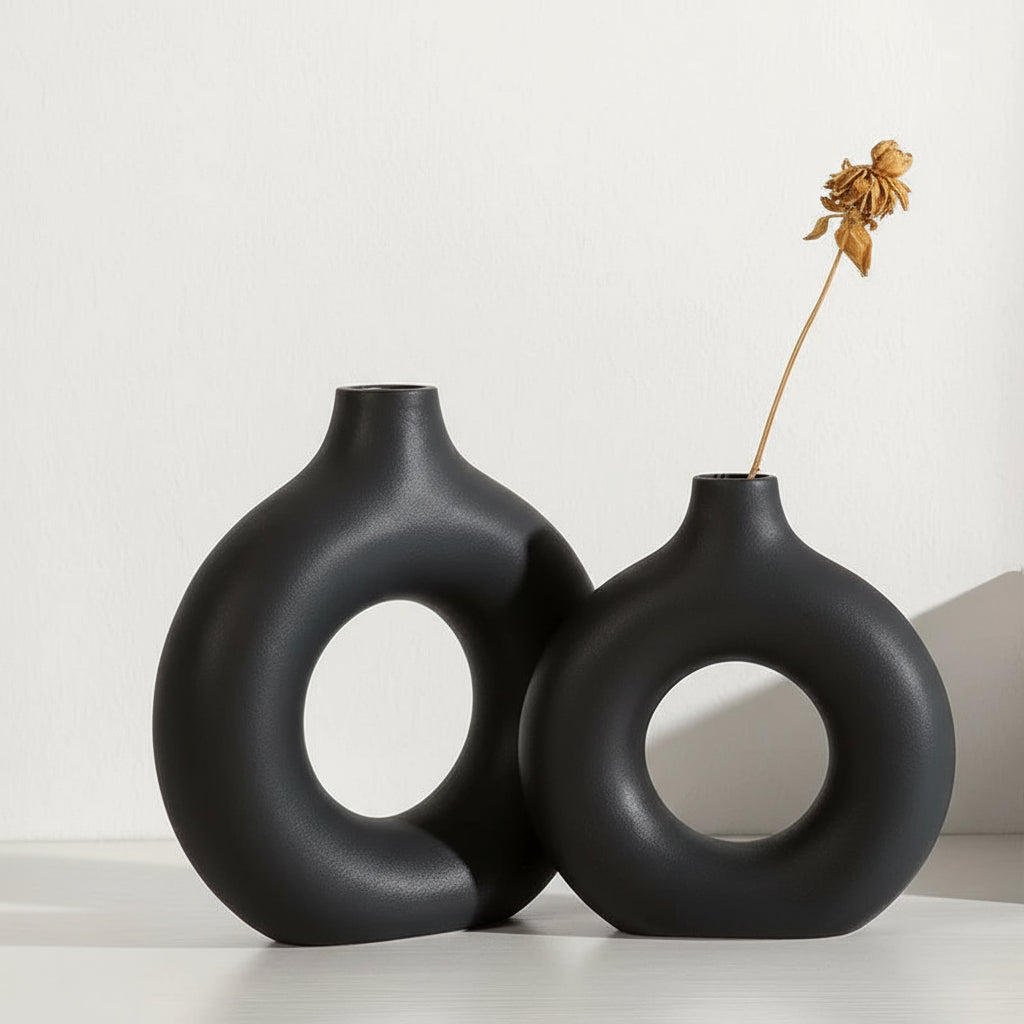Vase blanc nordique design – Pot à plante en plastique pour déco florale