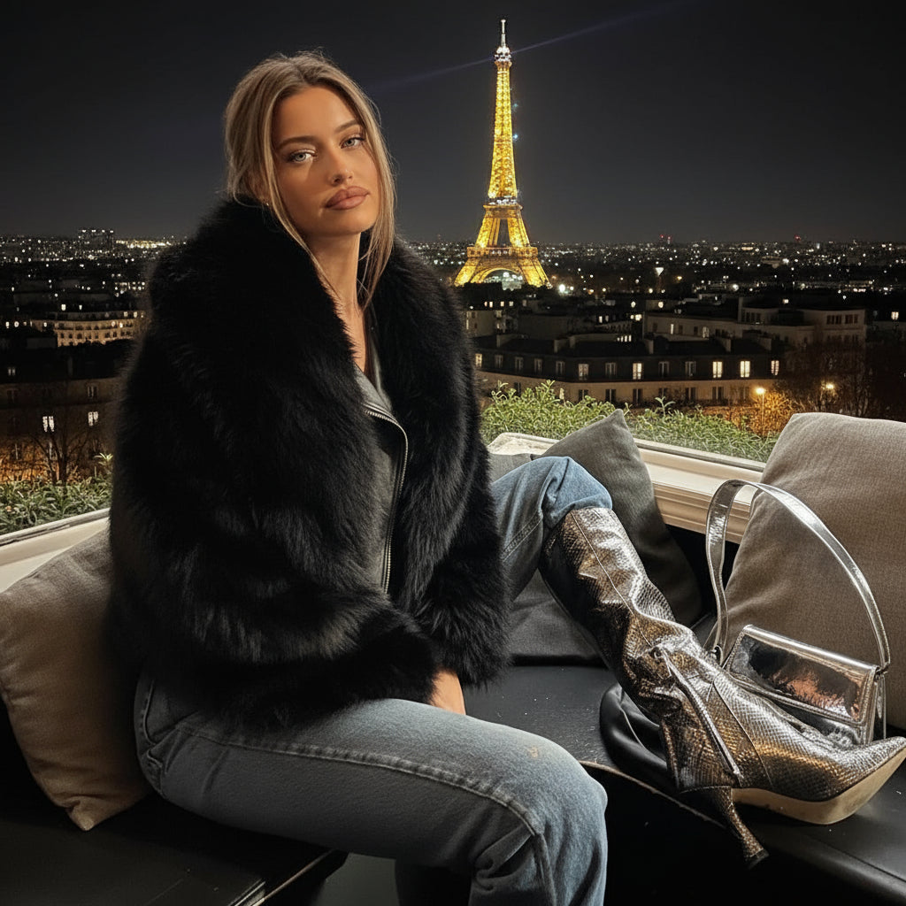 Manteau- col effet renard